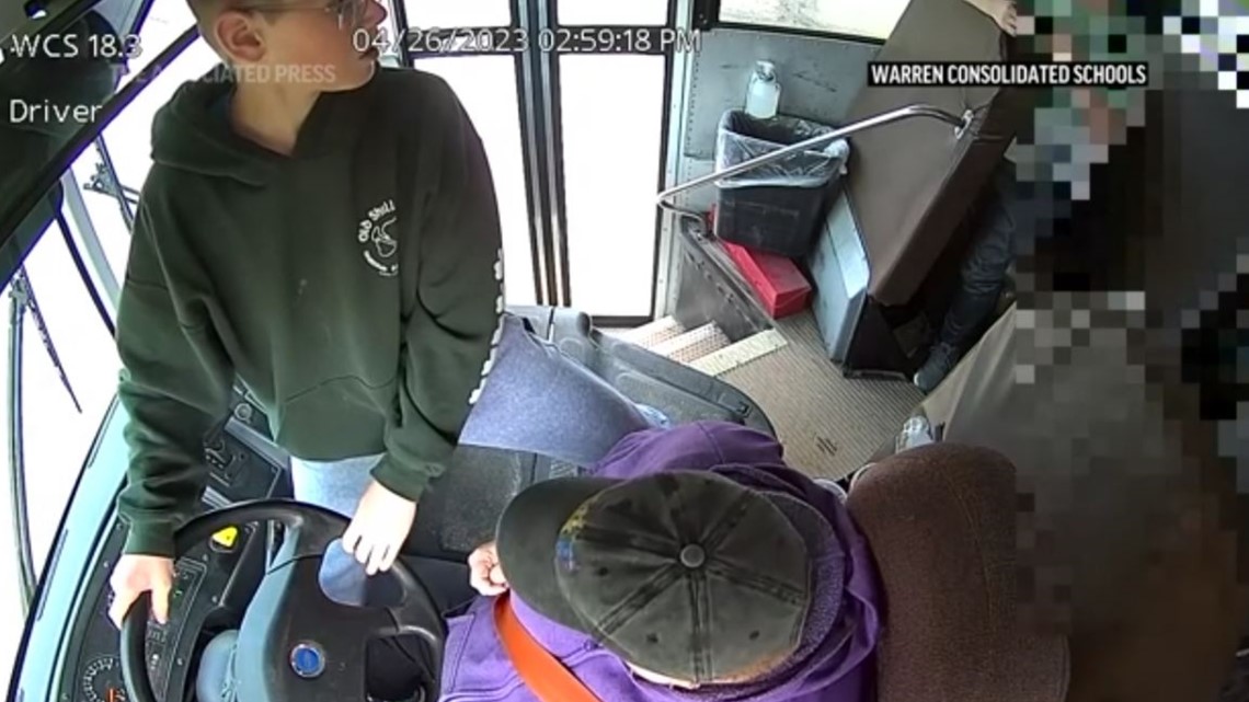VIDEO: Boy stops Michigan school bus with ill driver