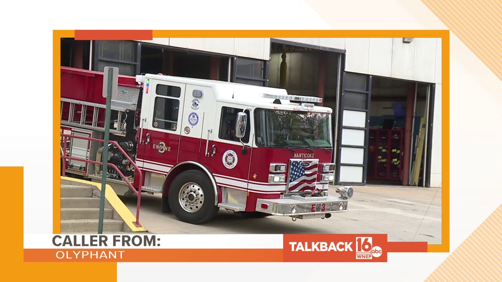 A caller from Olyphant is expressing gratitude for first responders following a safety test in the borough on Monday.